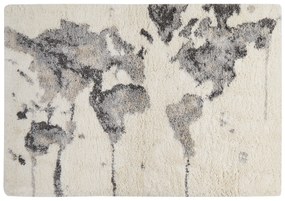 Fehér és szürke hosszú szálú szőnyeg 160 x 230 cm SEVAN Beliani