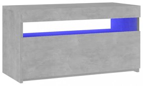 betonszürke TV-szekrény LED-világítással 75 x 35 x 40 cm
