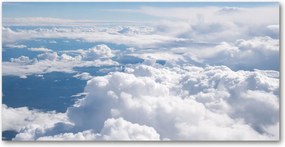 Fotó üvegkép Kilátás a repülőgépről 140x70