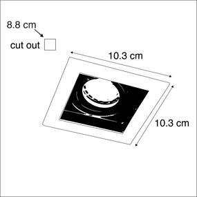 Okos süllyesztett spotlámpa fehér, WiFi-vel, GU10, állítható - Carree