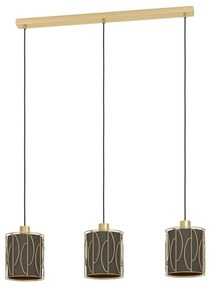 Eglo 390207 - Csillár zsinóron COROJAL 3xE27/40W/230V arany/barna