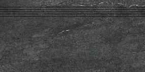 Lépcső Rako Quarzit fekete 30x60 cm matt DCPSR739.1