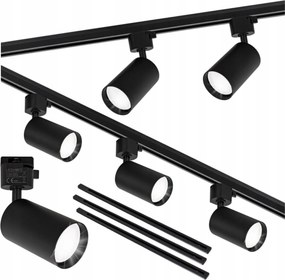 Sínvilágítás díszléc szett 3x 1m 5x GU10 lámpa sín Led kábel 3m