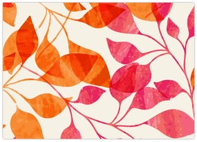 Üveg kép - Narancssárga levelek (70x50 cm)