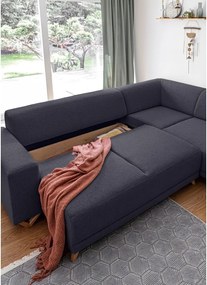 Antracitszürke kinyitható-tárolóhelyes sarokkanapé (jobb oldali-L alakú) Classy Sophie – Miuform