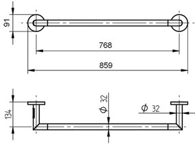 P.M.H. IN1B-R -Elektromos törölközőszárító INGA 17W/230V 85,9cm IP44 jobb/fekete