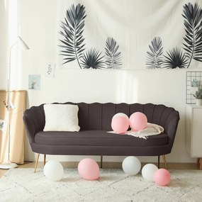 Luxus kanapé, 3 személyes, szürkésbarna Velvet szövet/arany, Art-deco, NOBLEO TYP 2