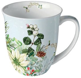 Karácsonyi porcelán bögre 400 ml fehér mikulásvirág White poinsettia