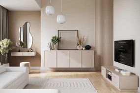 Lorini TV-szekrény 150 cm fiókokkal - kasmír / arany T-bar fogantyúk