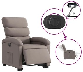 elektromos felállást segítő tópszínű szövet dönthető fotel