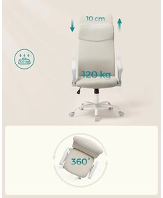 SONGMICS irodai szék, ergonomikus szék cappuccino bézs színben