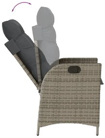 7 részes szürke polyrattan kerti étkezőgarnitúra párnával