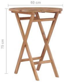 összecsukható tömör tíkfa kerti asztal 60 cm
