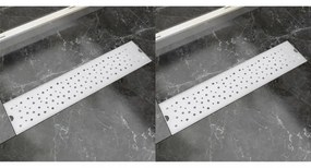 2 db lineáris rozsdamentes acél buborék zuhany lefolyó 530x140mm