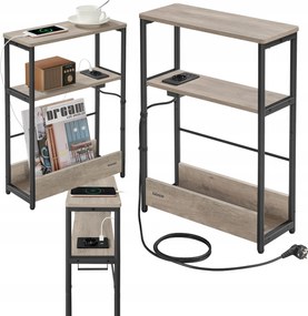 Éjjeliszekrény Éjjeli Asztal Loft Hálószobába 45X58X18 CM Hálószoba 3 Polc