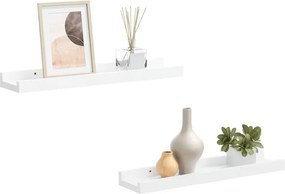 vidaXL 2 db fehér MDF szegélypolc képkeretekhez 40 x 9 x 3 cm