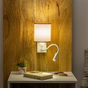 Brilagi - LED Fali lámpa NUBILA 1xE27/25W/230V + LED/3W fehér/barna