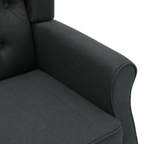 sötétszürke szövet masszázsfotel lábzsámollyal