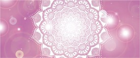 Egy mandala képe rózsaszín háttérrel (120x50 cm)