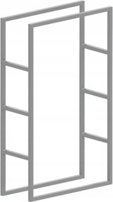 Rozsdamentes fa kandalló loft kosár állvány