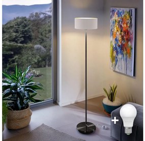 LED állólámpa TUNJA 1xE27/20W/230V Ø 30 cm fekete/fehér