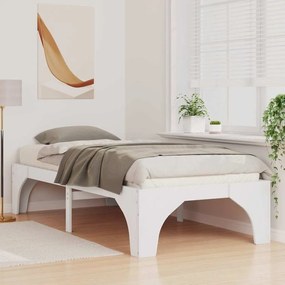 Földi ágykeret tárolóval Fehér 75 x 190 cm Tömör fenyőfa