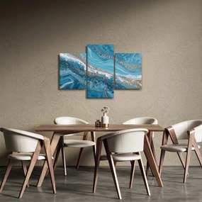 Kép - Világoskék márvány arannyal I. (90x60 cm)
