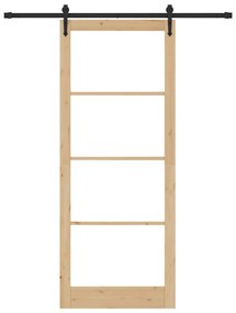Egyszerű Csúszó Ajtó Barna 83 x 232 cm Fa és fém