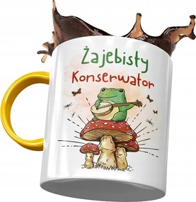 Sárga Bögre Karbantartónak Békás Karbantartó Nyomtatott Fotóval