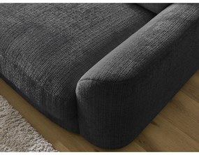Fekete zsenília sarokkanapé (bal oldali-heverő résszel) Leonore – Bobochic Paris