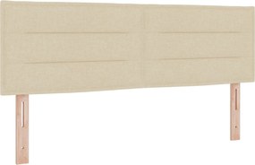 vidaXL LED ágytámla LED -es lámpákkal Krém 144 cm Poliészter