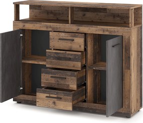 BLAGO MIDI B komód 119,5 cm sötét tölgy/fekete