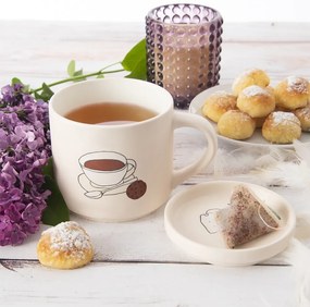 Fehér porcelán fedeles bögre 450 ml – Orion