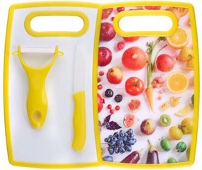 Műanyag konyhai vágódeszka hámozó kés 25x16