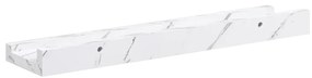 vidaXL Falpolc polcokkal 4 pcs Fehér márvány 40 x 9 x 3 cm Faanyag