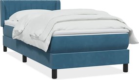 vidaXL sötétkék bársony rugós ágy matraccal 80x210 cm