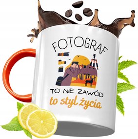 Narancssárga Bögre Fotósnak Ajándék fényképes nyomtatással