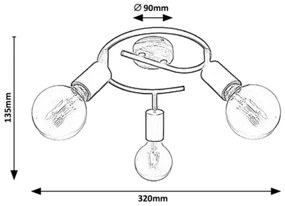 Rabalux 3978 - Spotlámpa PABLO 3xE27/40W/230V