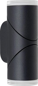 PREZENT 28210 AKARA Modern Kültéri Fali Lámpa Fekete, Átlátszó LED IP44