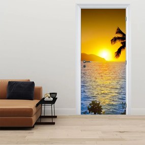Fotótapéta ajtóra - Naplemente a tenger felett (95x205cm)