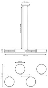 DRUMZ zsinóros csillár 4xE14/10W/230V fekete