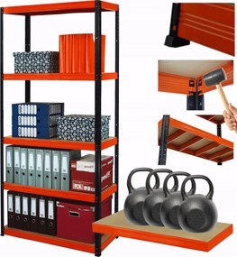 Műhelypolc fém állvány Helios 196x120x30cm 5Px400kg Gyártó