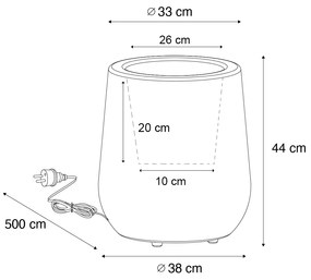 Kültéri állólámpa virágcserép fehér IP44 - Flowerpot