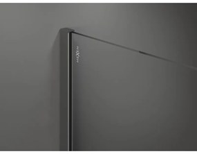 Mexen Kioto+, Walk-In zuhany paraván polccal és akasztóval 110 x 200 cm, 8 mm szürke üveg, grafit profil, 800-110-121-95-40