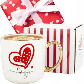 Nagy porcelán bögre Valentin napi ajándék dobozban 385 ml