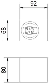 Lámpa Fali lámpa TIAGO négyzet, 1 irányú, GU10, MAX.35W, IP54 AC220-240V, 50/60Hz, inox