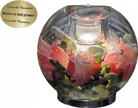 Üveg Gyertyatartó Fagyos Rózsák Led Lámpához És Hagyományos Tealight Gyertyához Ajándék