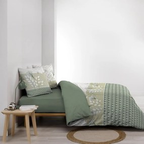 Fehér-zöld kétszemélyes-hosszabbított pamut ágyneműhuzat 240x220 cm Poetine – douceur d'intérieur