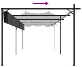 antracitszürke pergola behúzható tetővel 589 x 292 x 230 cm