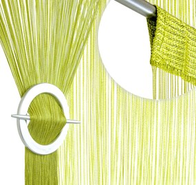Függöny függöny spagetti zsinór rojt dekoráció szélesség 300x180 cm zöld